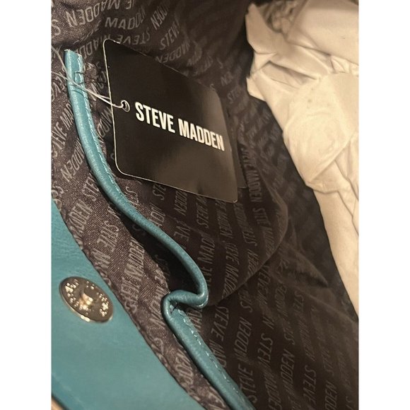 Steve Madden BQUEENIE Bisque Taupe Teal Tote Bag Purse Set NEW Rare - Picture 6 of 14